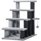 PawHut Four-Step Cat Ladder with Scratch Posts – product view 1
