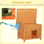 PawHut Wooden Dog Kennel with Opening Roof – 82cm – product view 5