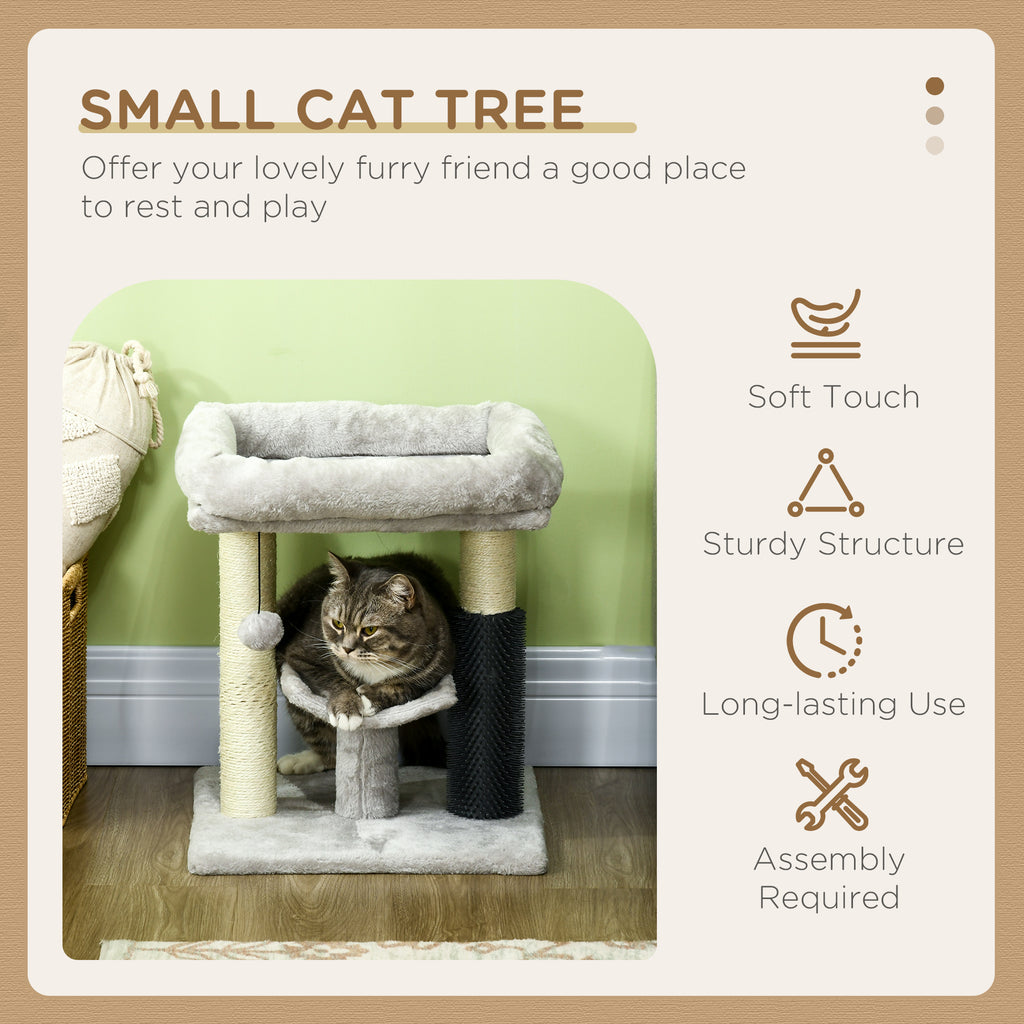 PawHut Cat Tree with Bed & Grooming Brush – 48cm – product view 4
