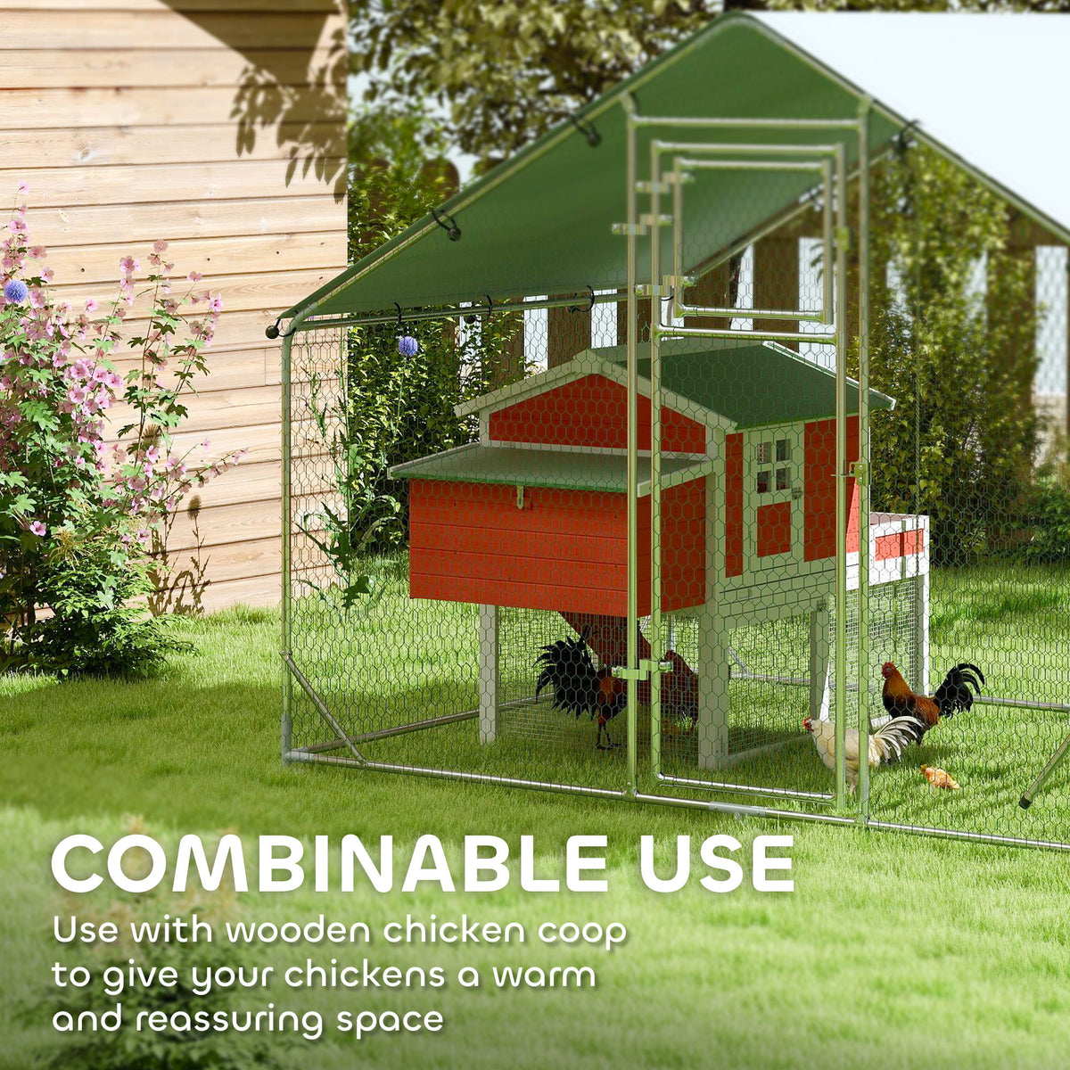 Walk-in chicken run with feeder – image 3