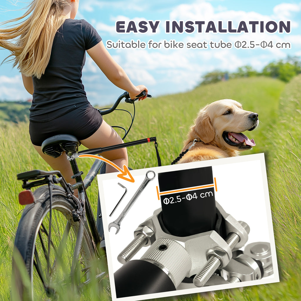 PawHut Bicycle Dog Lead with Elastic Section – product view 4