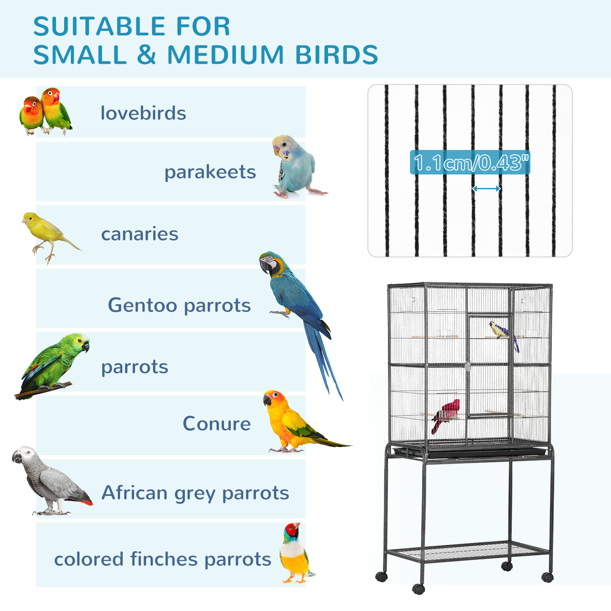 Large bird cage with stand – image 2
