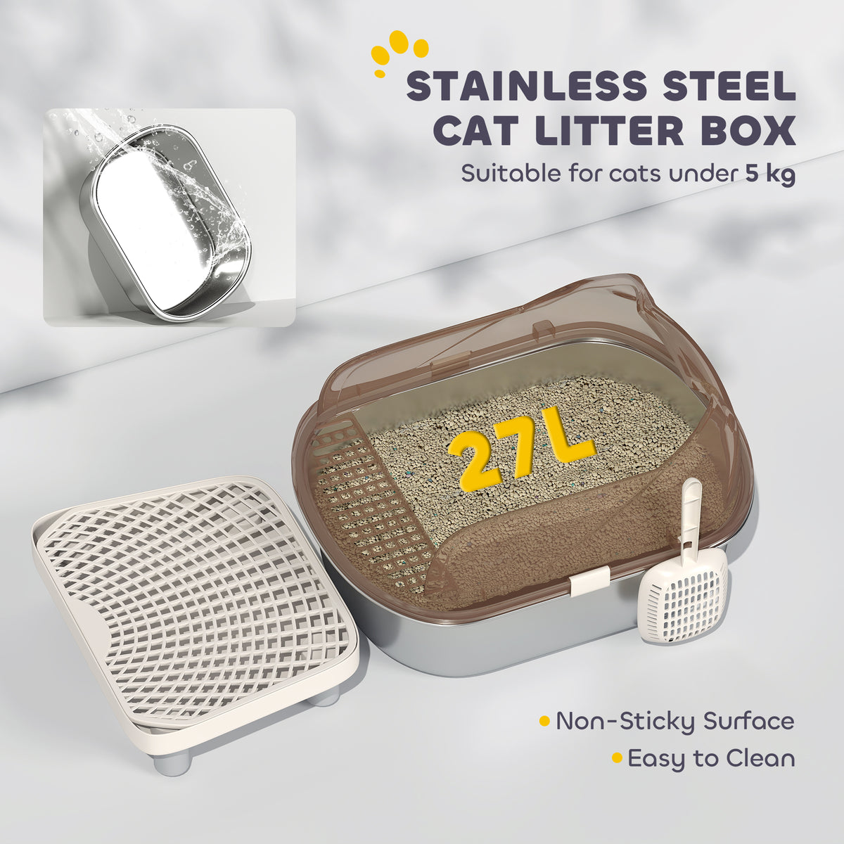 Stainless steel cat litter box – image 5