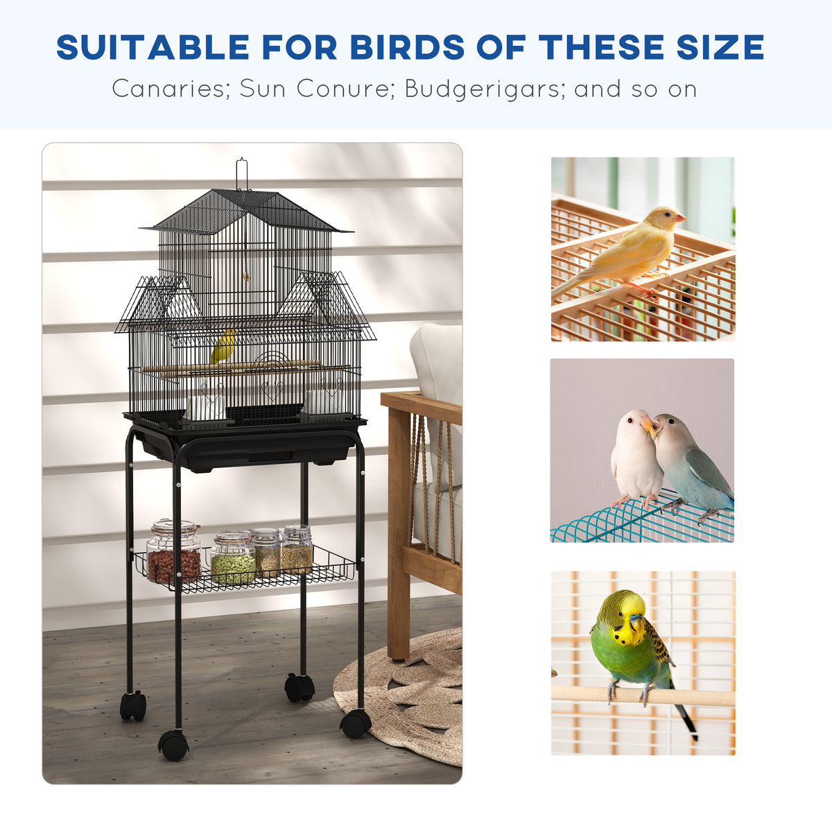 Metal bird cage with swing – image 2