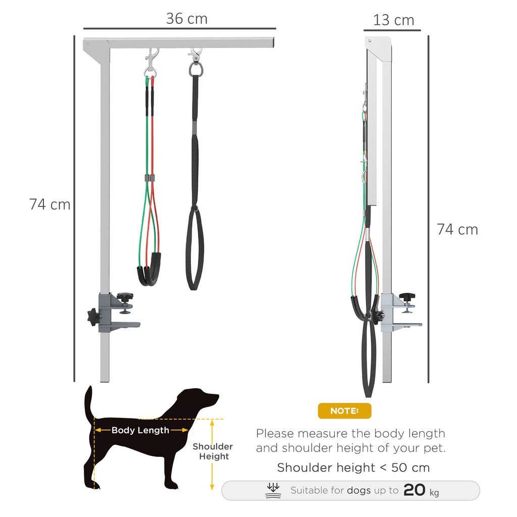 PawHut Adjustable Grooming Arm with Clamp – product view 3