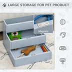 PawHut Wooden Pet Steps with Storage – Grey – product view 5