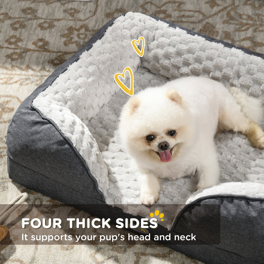 PawHut Cushioned Dog Bed – Charcoal, 70 × 50cm – product view 5