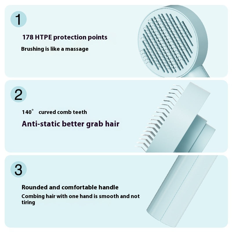 Self-cleaning pet grooming brush – image 2