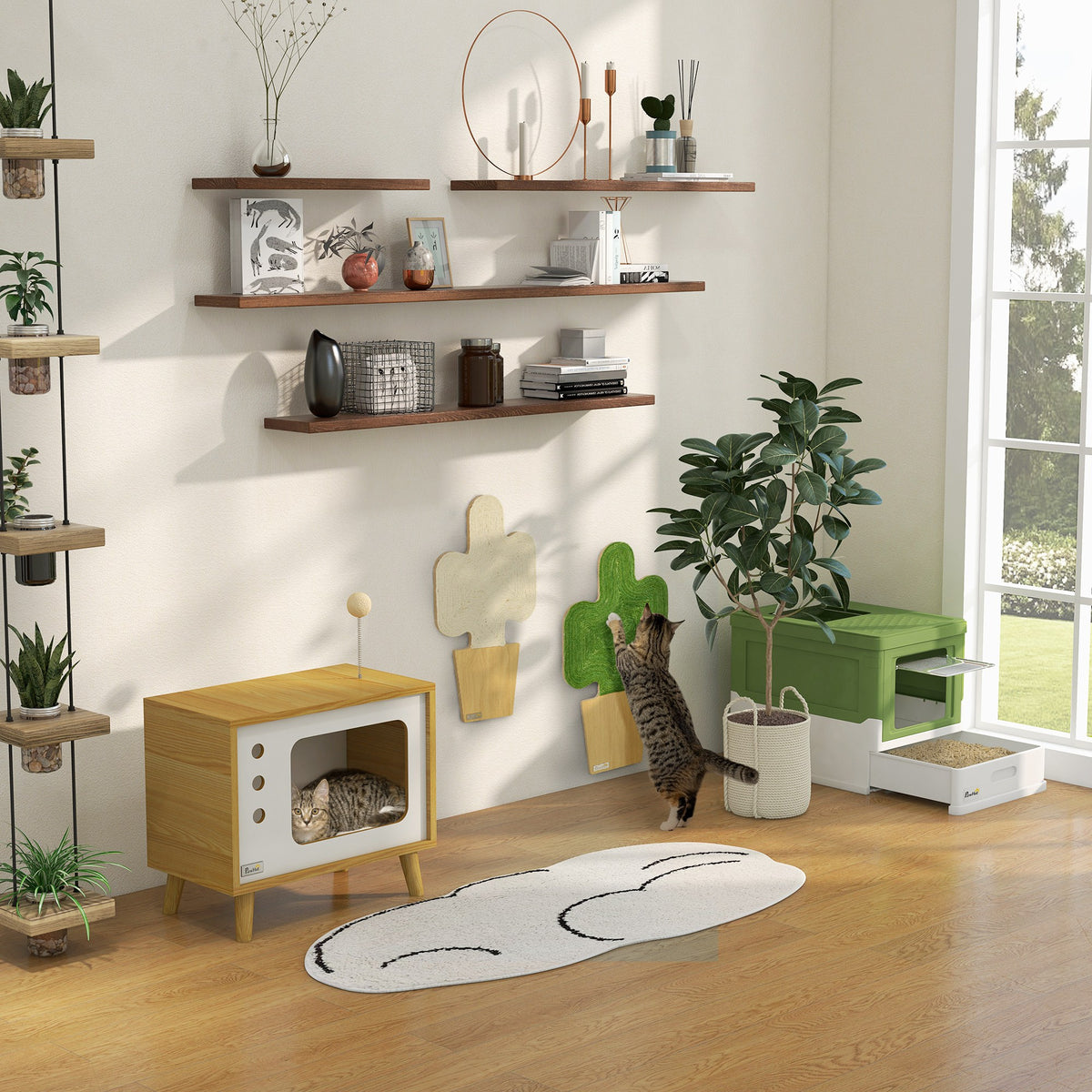 Green hooded cat litter box – image 2
