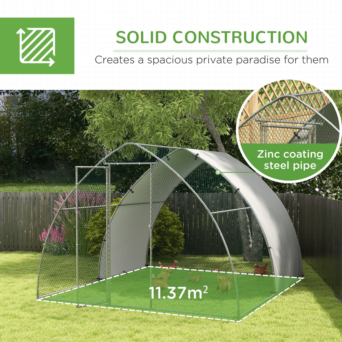 Galvanised outdoor chicken coop – image 4