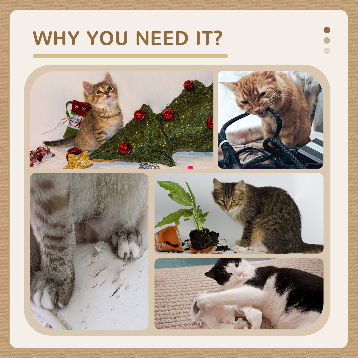 42cm indoor cat tree light grey – image 4