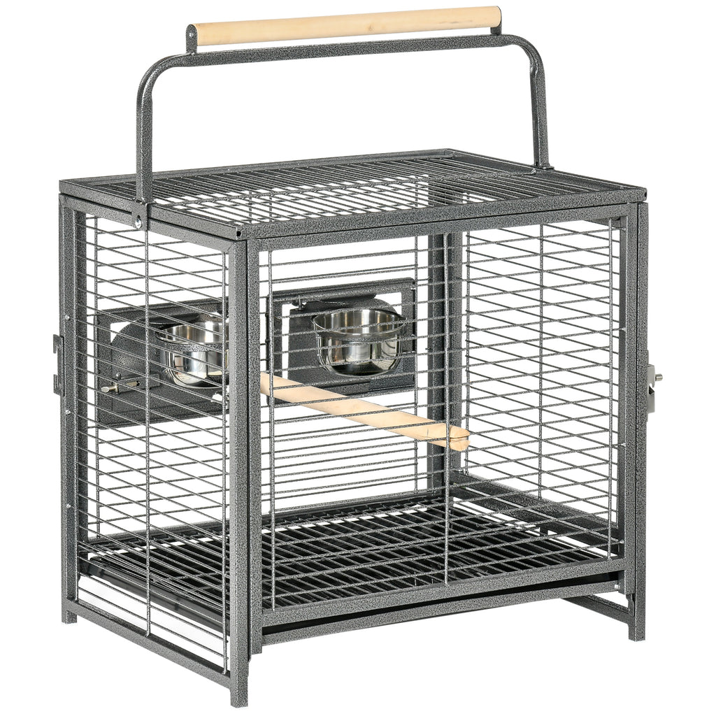 PawHut Bird Travel Cage with Bowls & Perches – product view 1