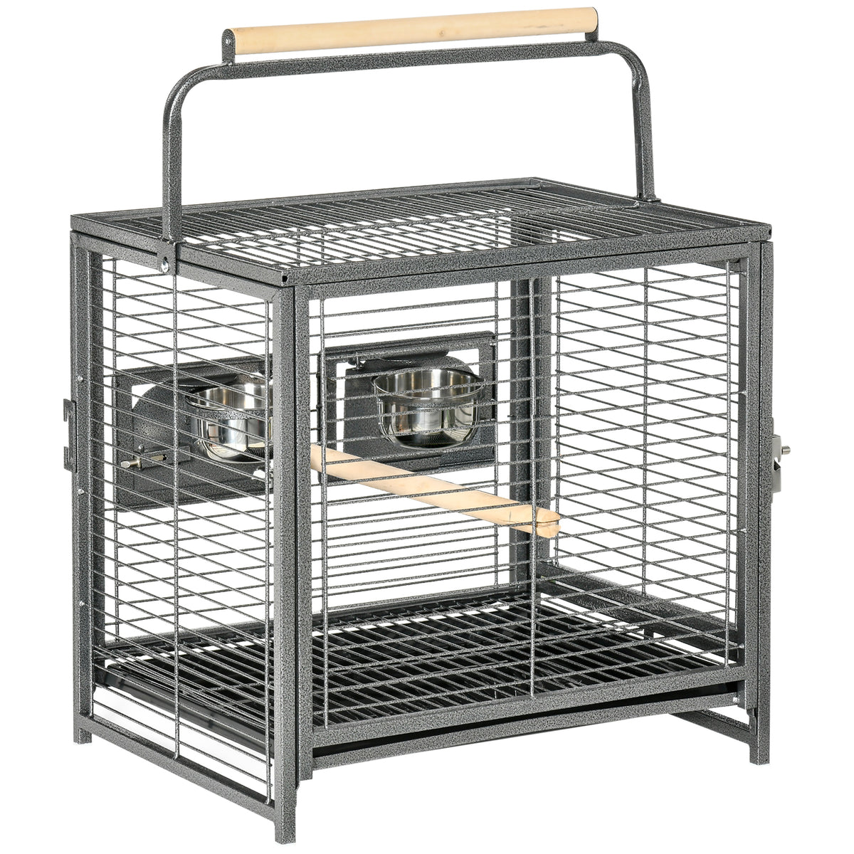 PawHut Bird Travel Cage with Bowls & Perches – product view 1