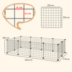 PawHut 12-Panel Wire Small Pet Playpen – Black – product view 3