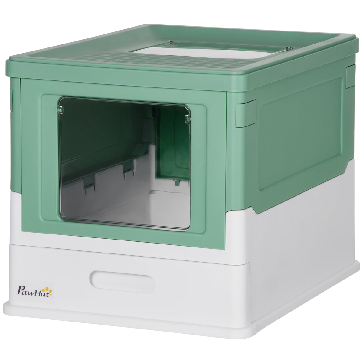 Hooded cat litter box, green – image 1