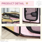 PawHut Folding Fabric Pet Playpen – Pink, 90cm – product view 5