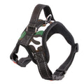 Green camouflage dog harness with a top handle
