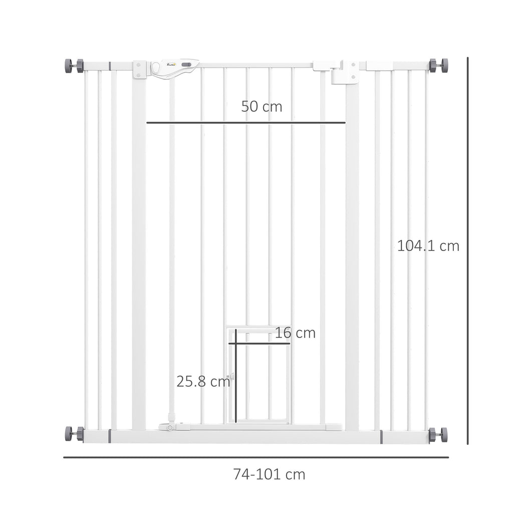 Extra-tall dog gate with cat flap – image 1