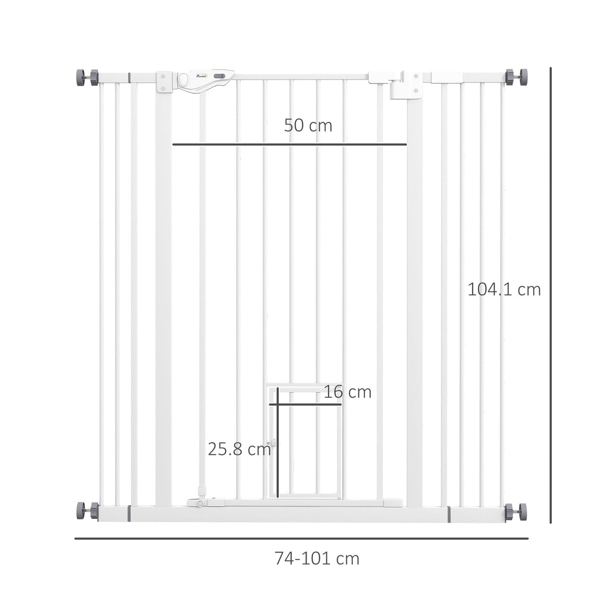 Extra-tall dog gate with cat flap – image 1