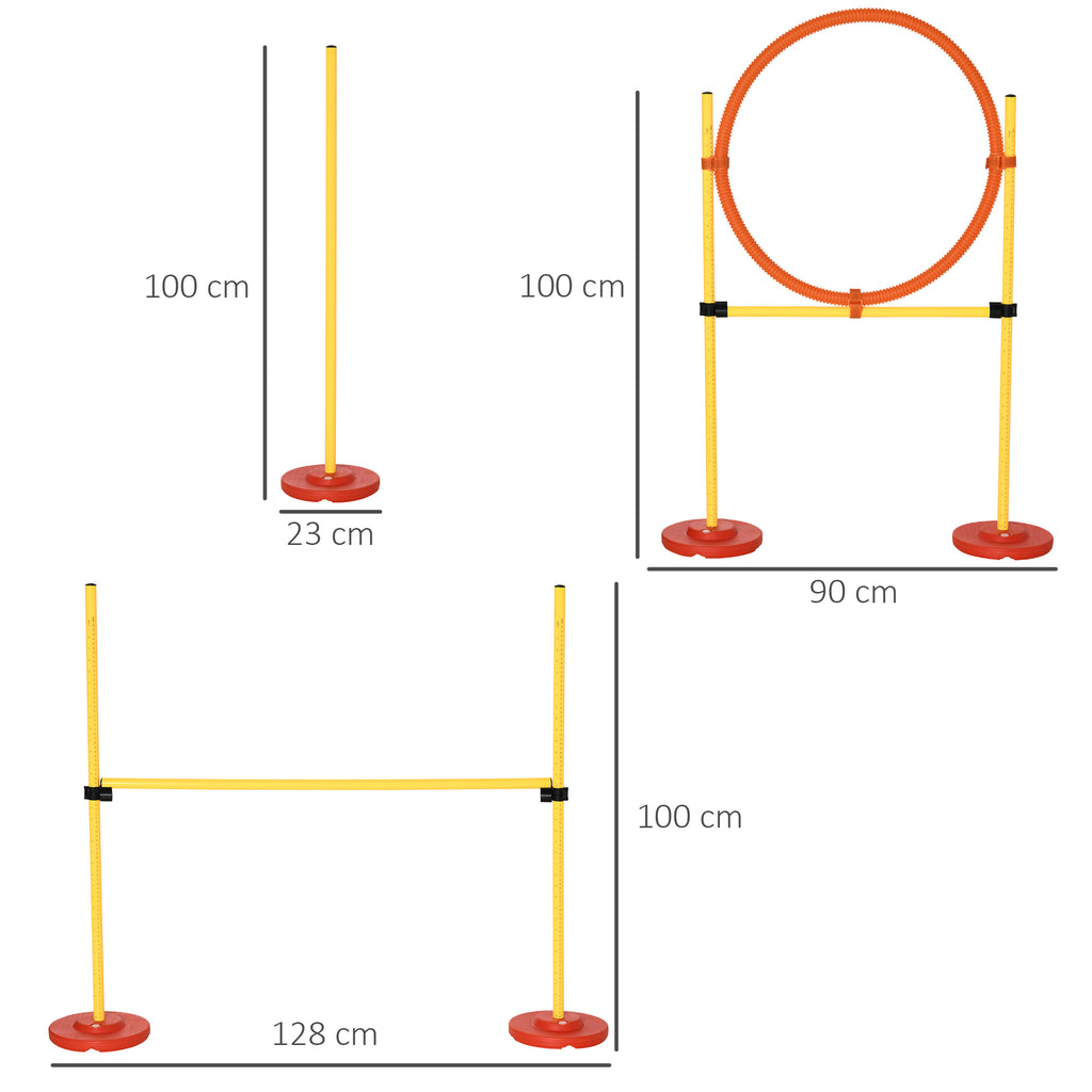 PawHut Dog Agility Jump & Hoop Set – Yellow – product view 3