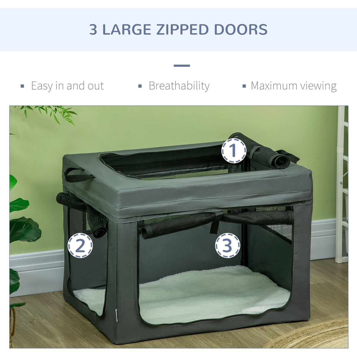 Pet carrier with cushion for small dogs – image 1