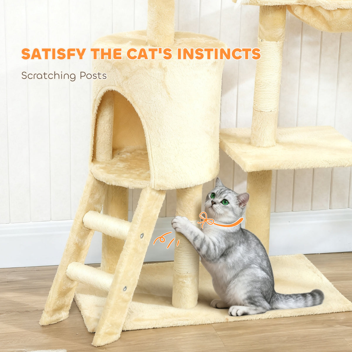 Beige multi-level cat tree – image 2