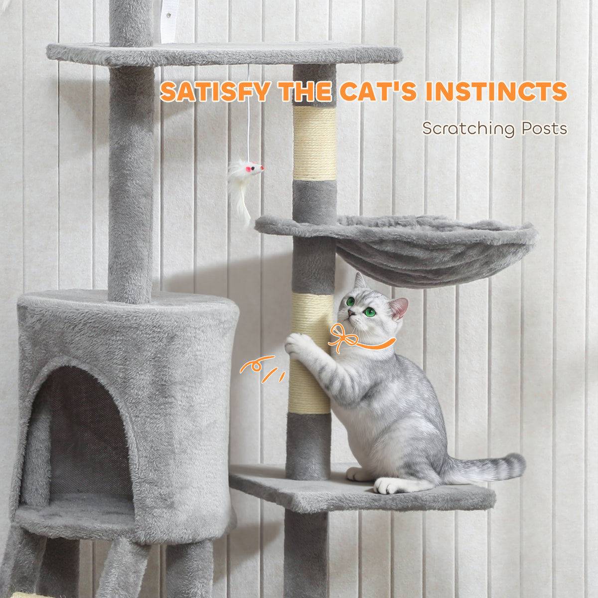Grey multi-level cat tree – image 2