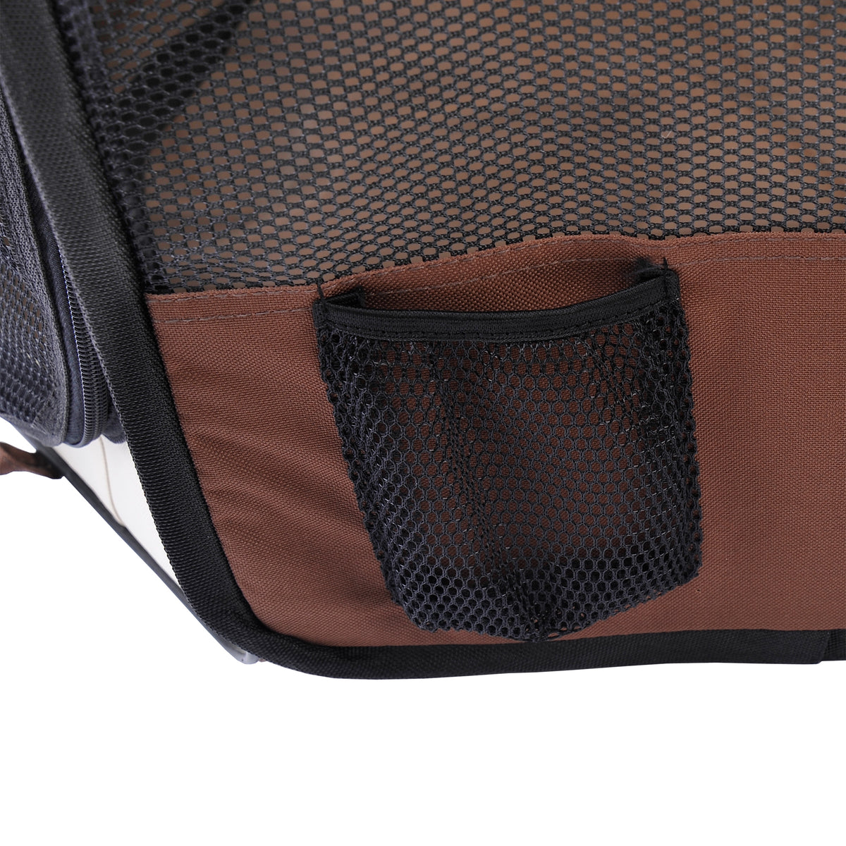 Portable foldable pet playpen in brown