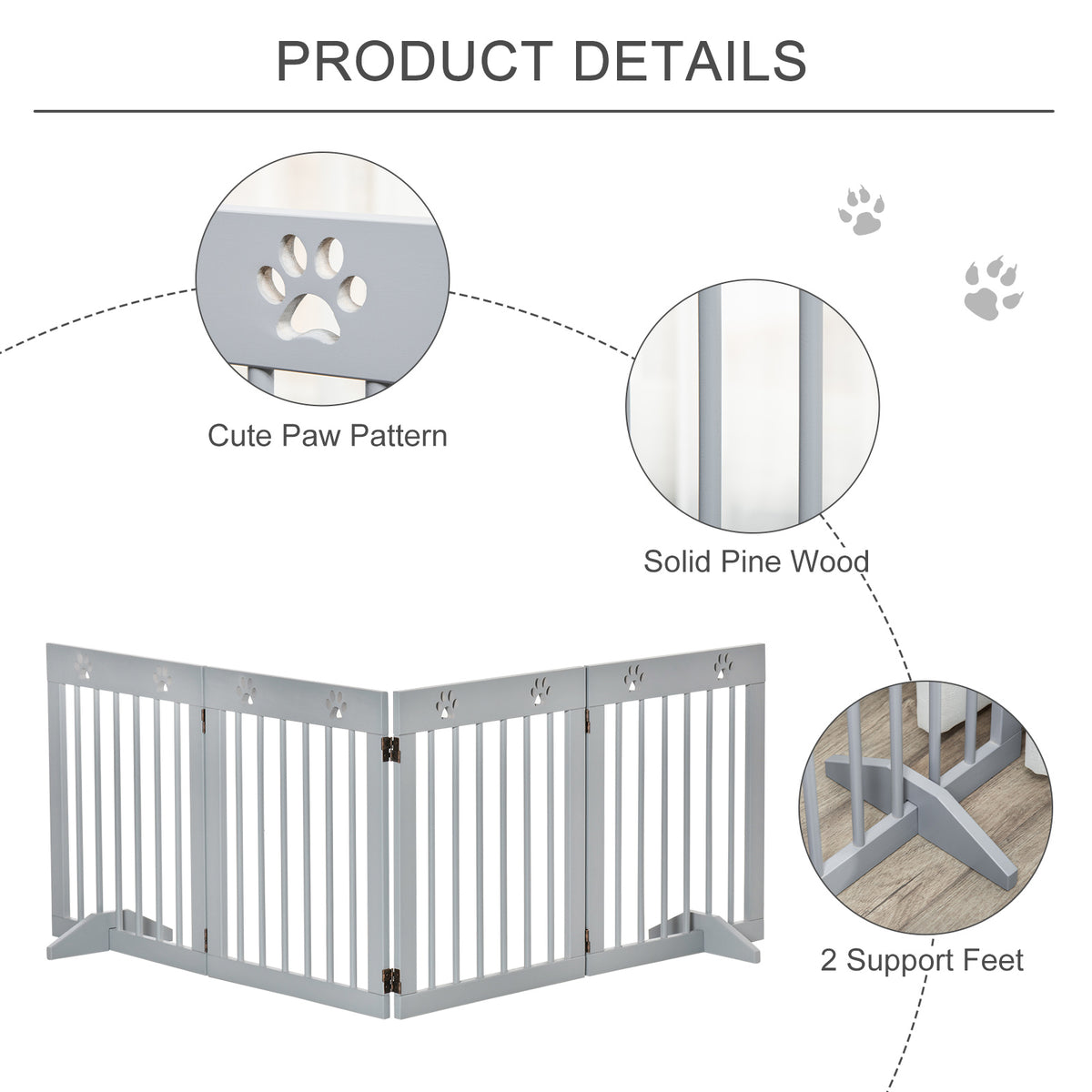 Four-panel wooden dog gate – image 3