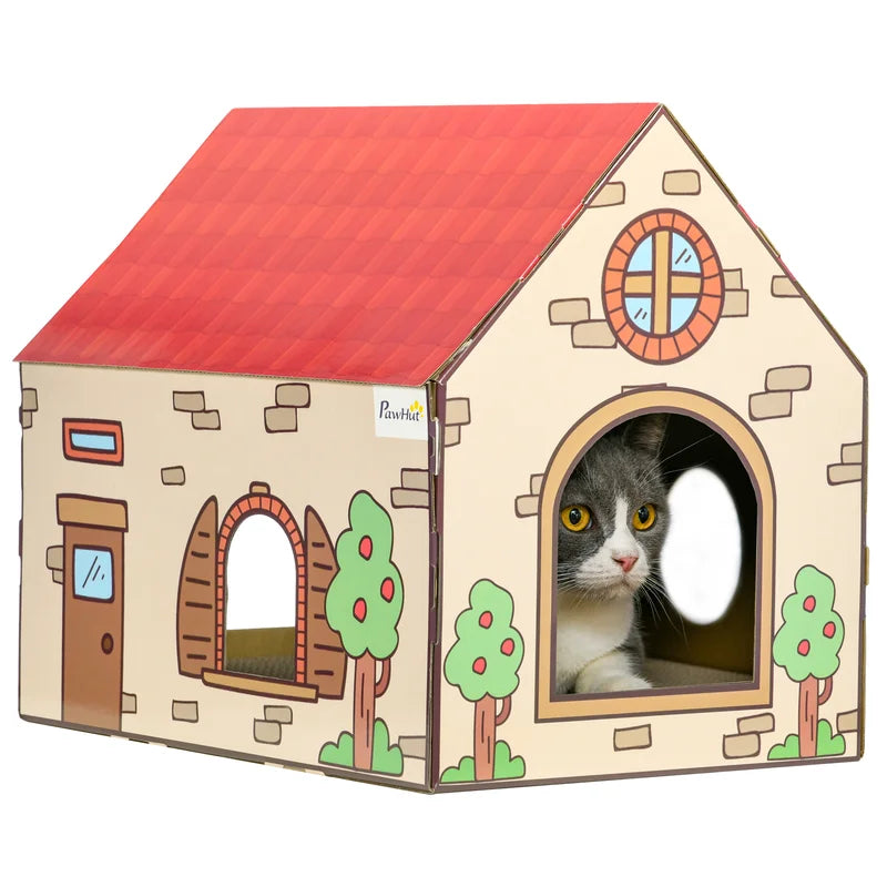 PawHut cardboard cat house – image 2