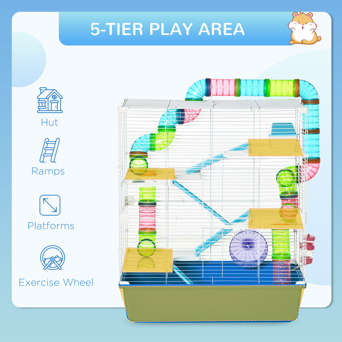 Blue five-tier hamster cage – image 3