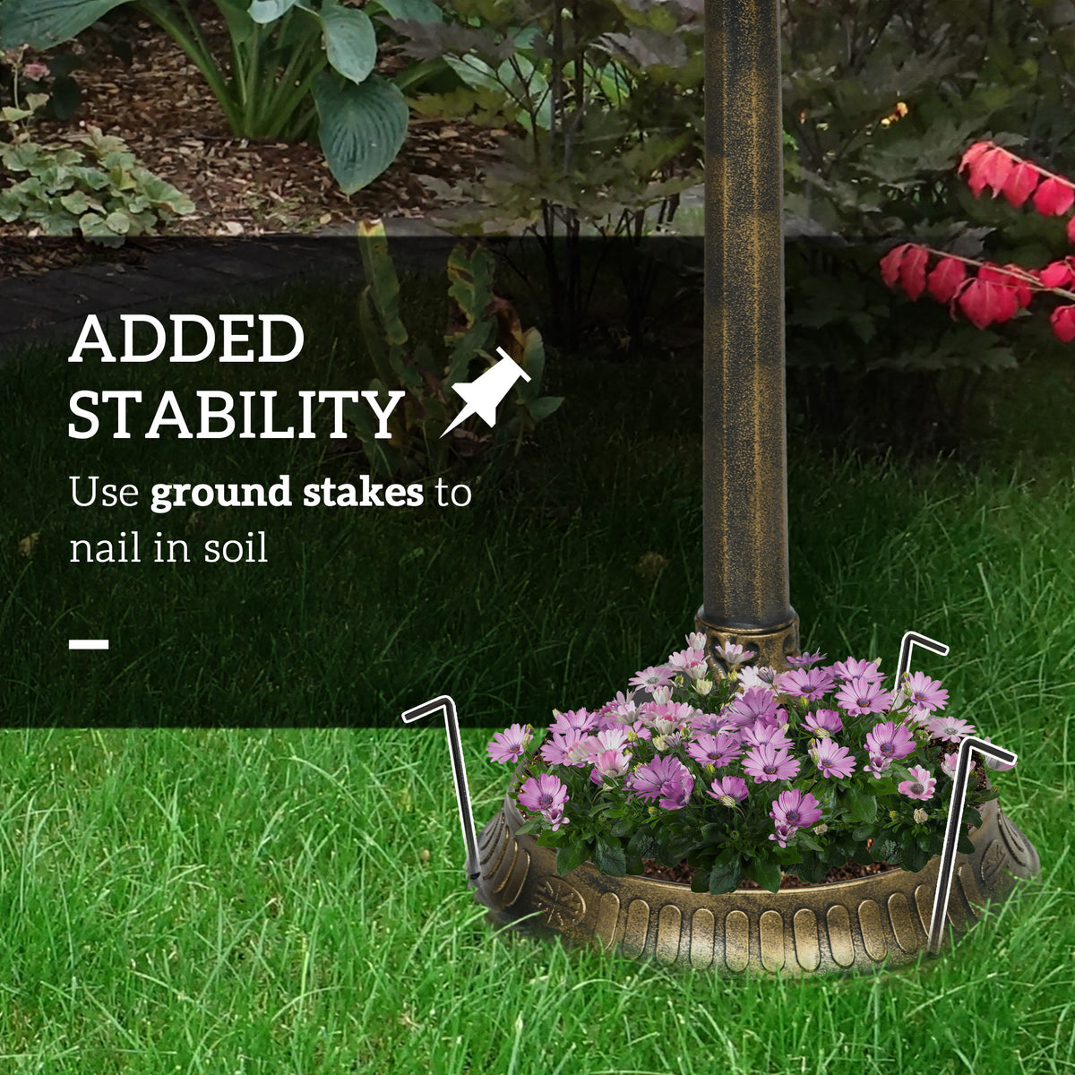 Garden bird bath – bronze tone – image 2
