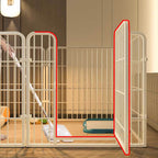 Six-Panel Dog Playpen with Gate – White – product view 4