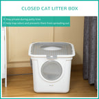PawHut Top-Exit Cat Litter Box & Scoop – White – product view 5