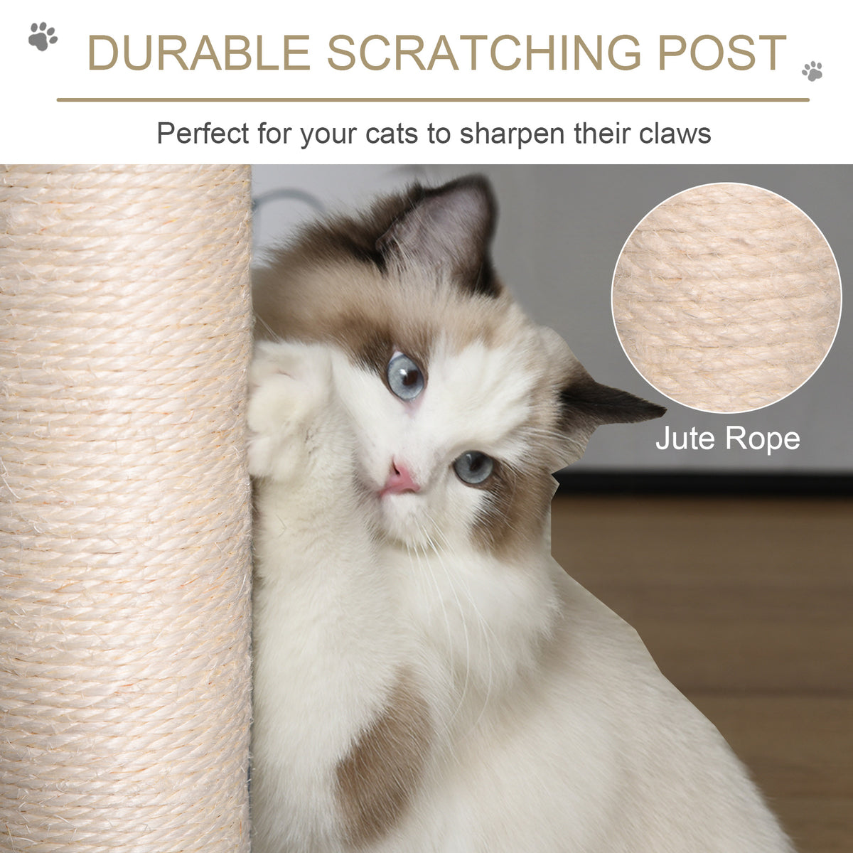 PawHut Multi-Level Cat Tree – Grey, 150cm – product view 5