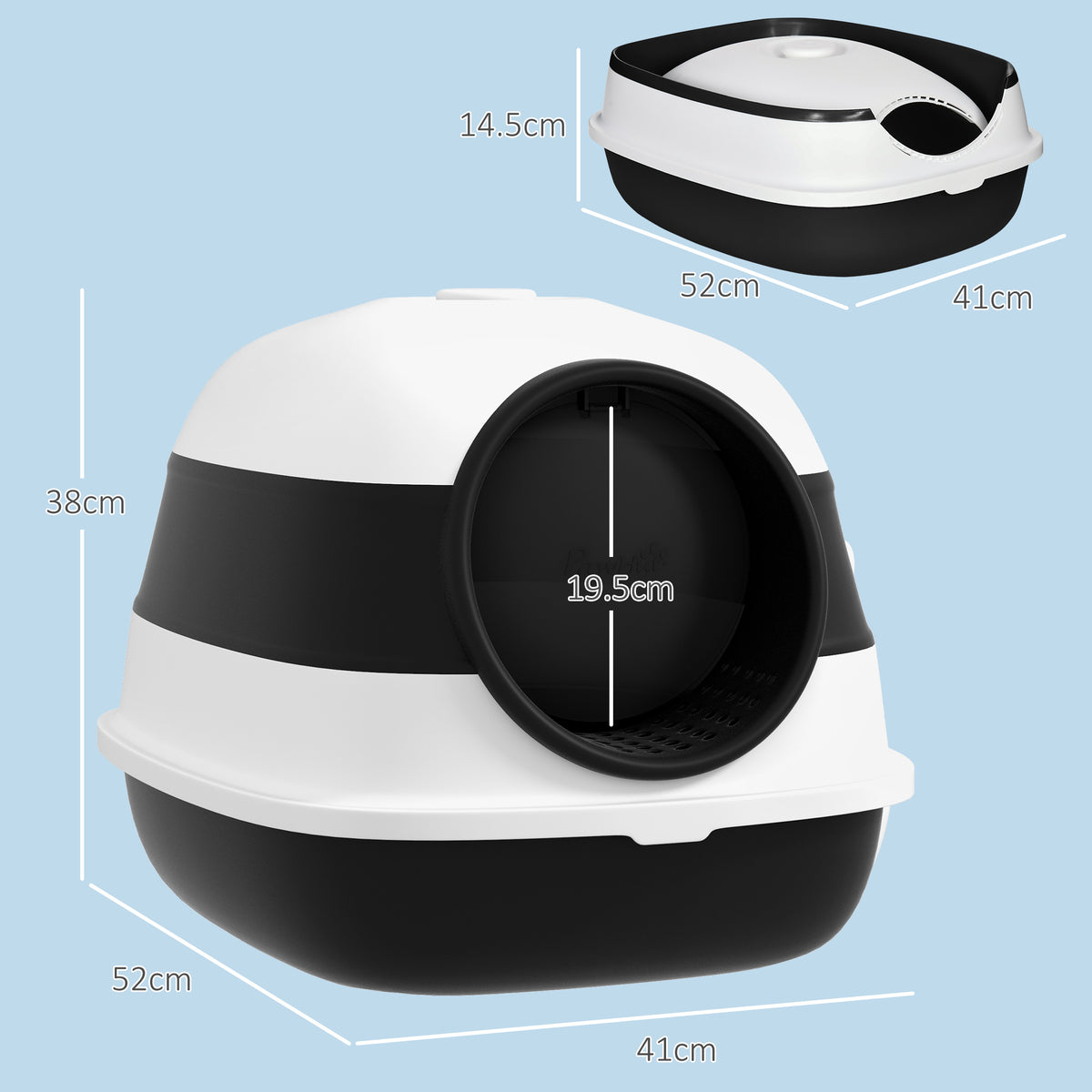 PawHut covered cat litter tray – image 3