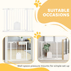 Pressure-fit dog gate with cat flap – image 2
