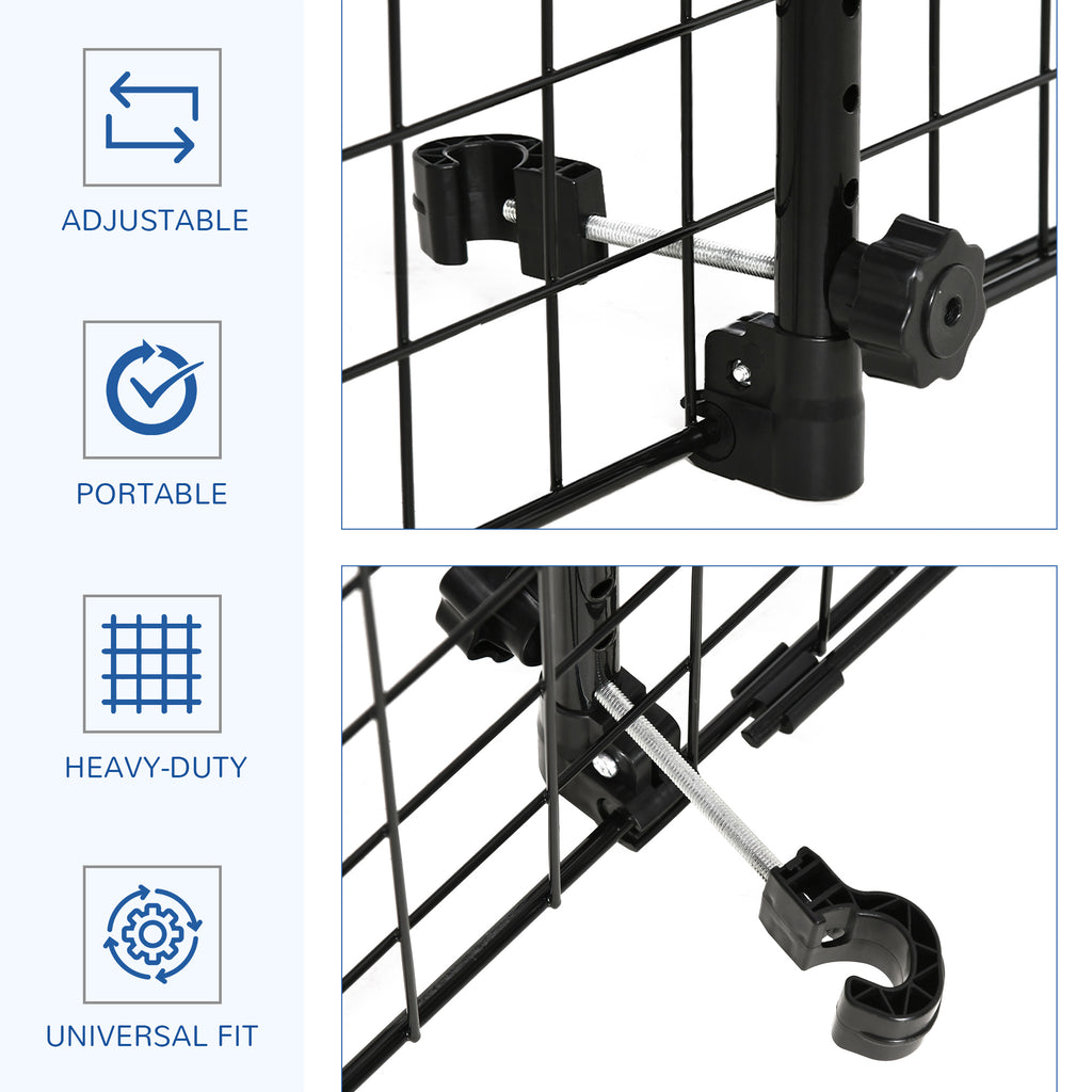 PawHut Adjustable Dog Car Barrier – Black – product view 5