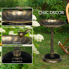 Garden bird bath – bronze tone – image 4