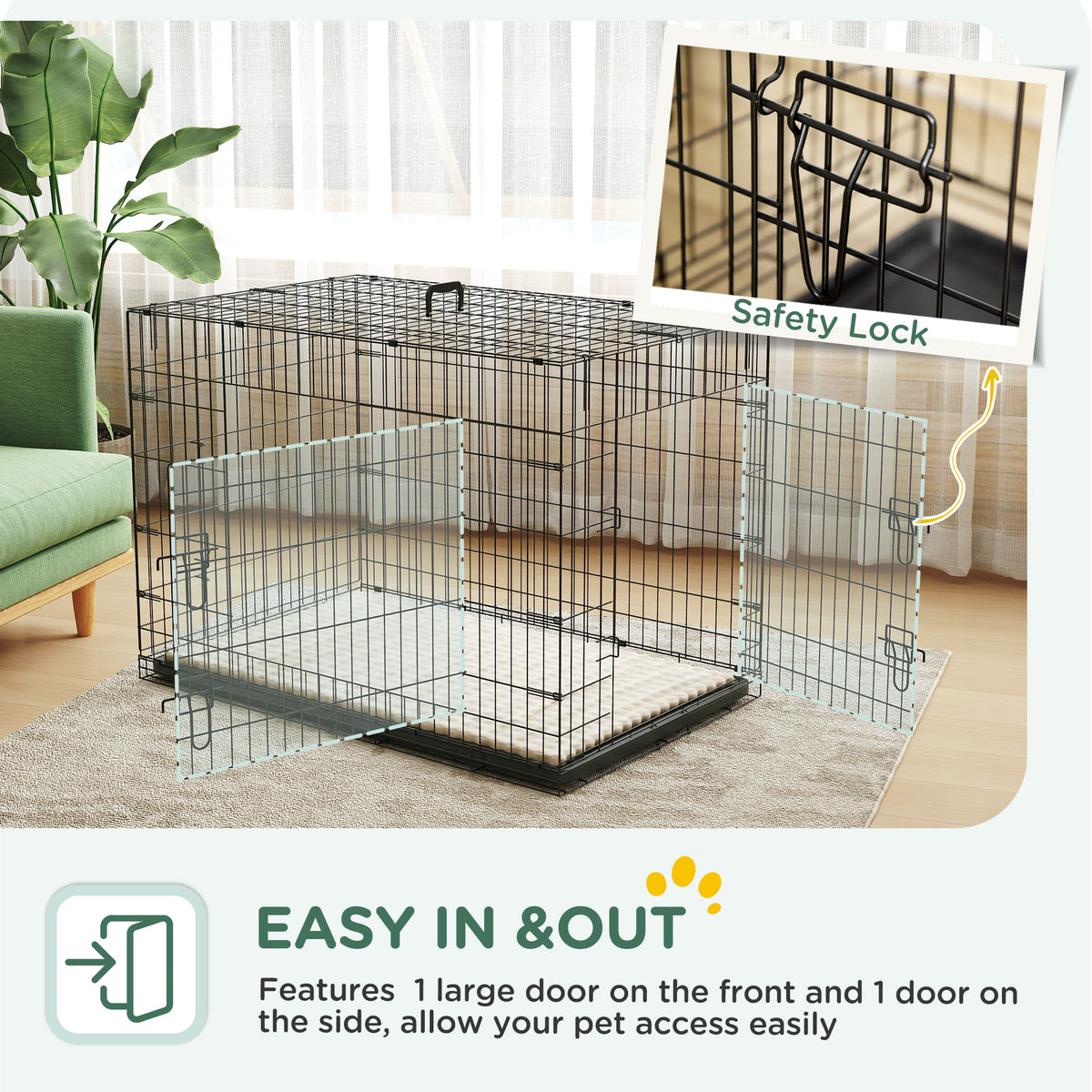 Folding two-door dog crate – image 4