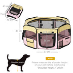 PawHut Folding Fabric Pet Playpen – Pink, 90cm – product view 3