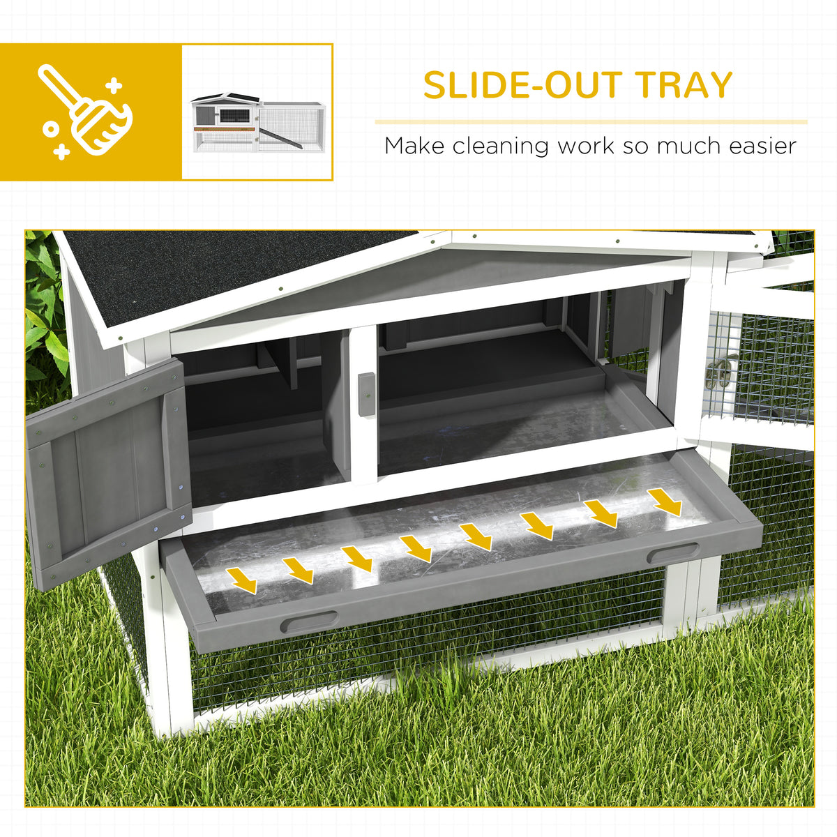 Wooden rabbit hutch with run – image 3
