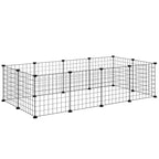 PawHut 12-Panel Wire Small Pet Playpen – Black – product view 1