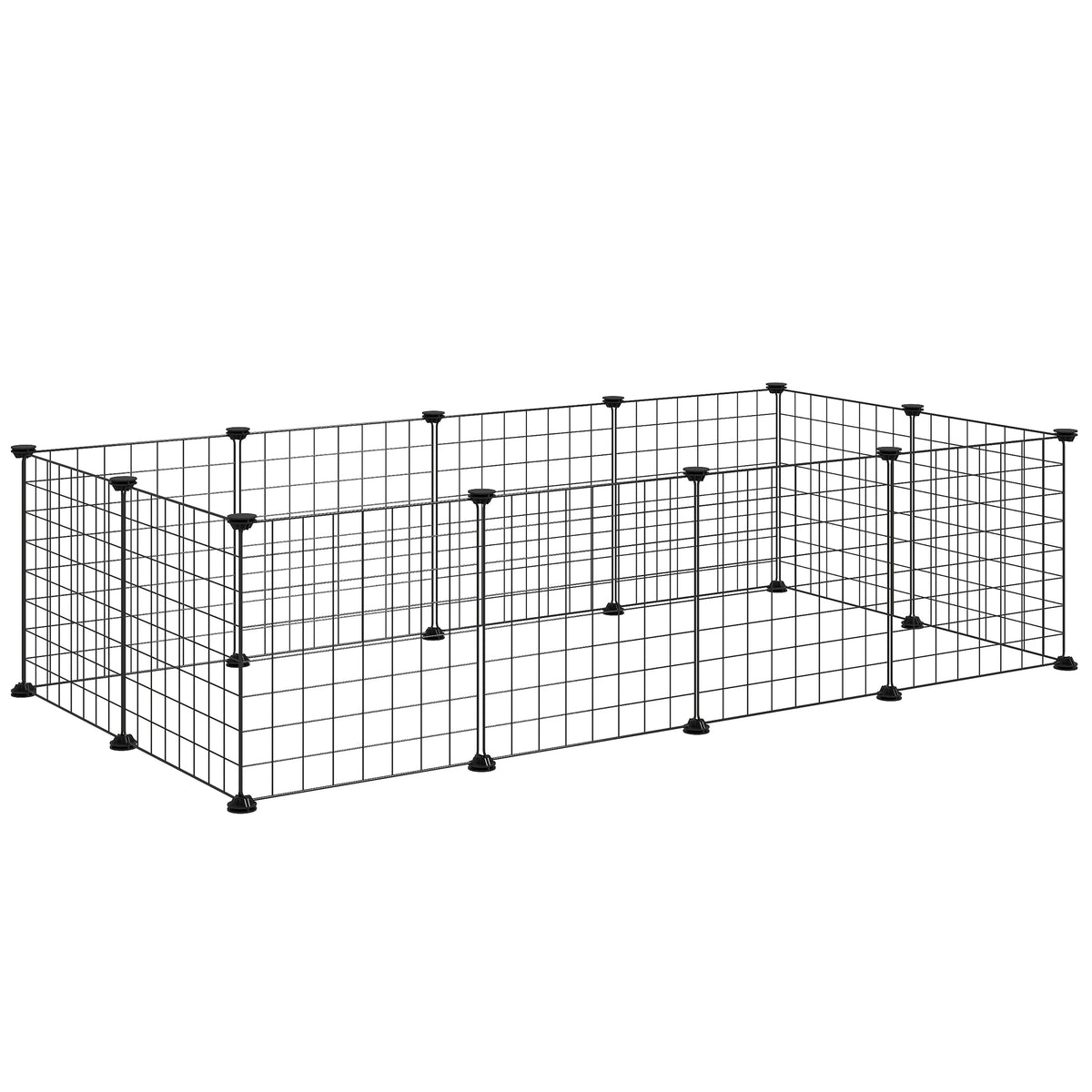 PawHut 12-Panel Wire Small Pet Playpen – Black – product view 1
