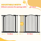 PawHut Pet Gate with 14cm Extension – Black – product view 4