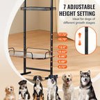 Adjustable Pet Feeding Stand with Storage Shelves – product view 3