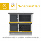 PawHut Two-Tier Rabbit Hutch – Grey, 97cm – product view 5