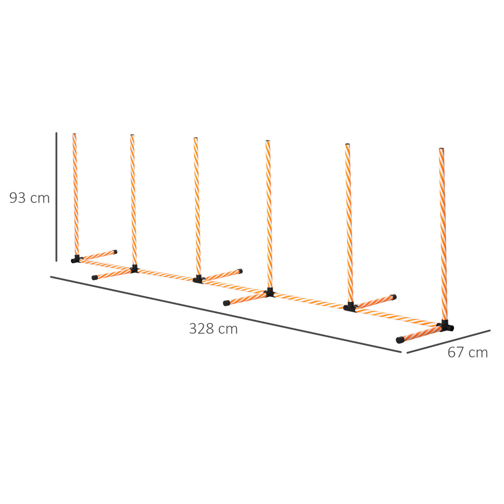 PawHut Six-Pole Dog Weave Set with Bag – product view 3