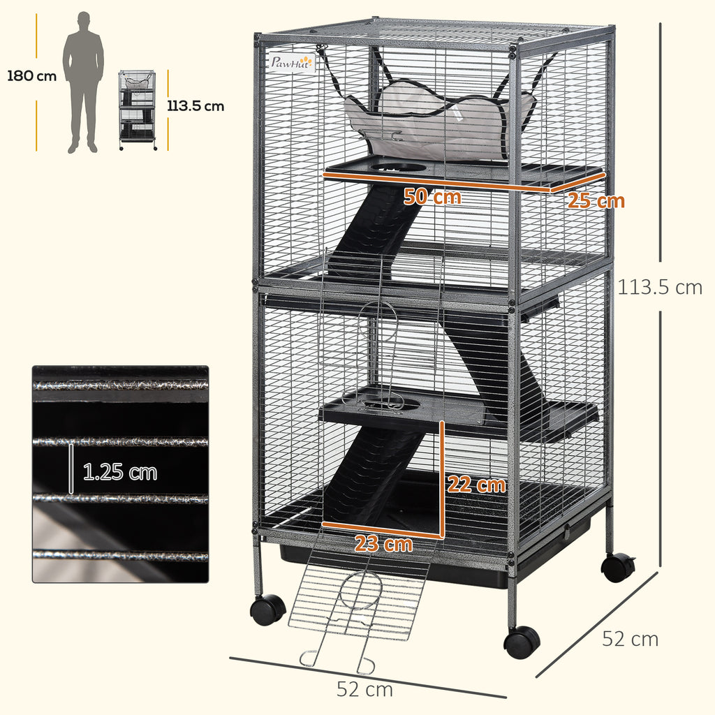 PawHut Four-Level Small Animal Cage with Hammock – product view 3