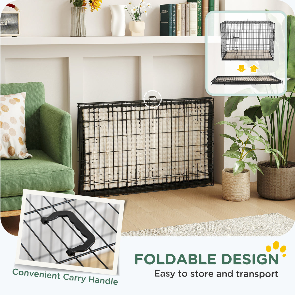 Folding two-door dog crate – image 2